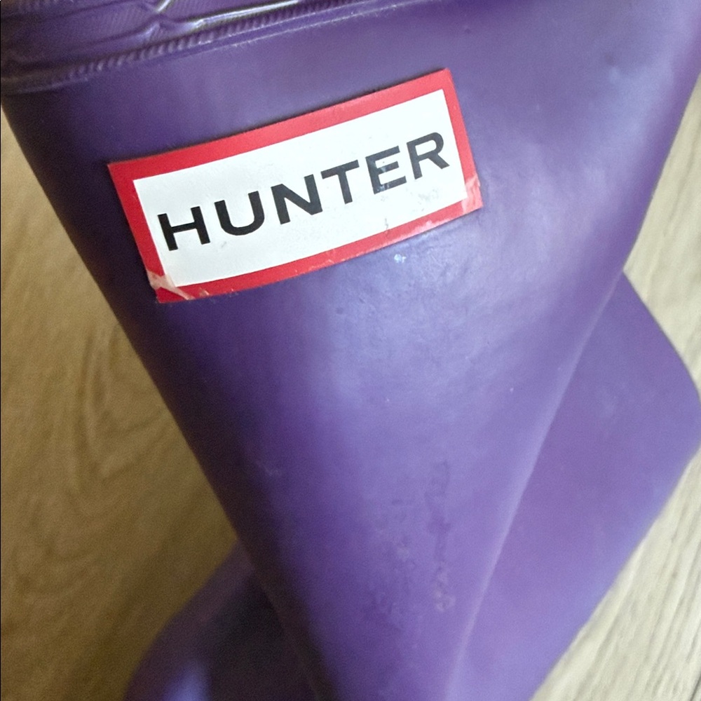 HUNTER Cavendish Blue Purple Tall Rain Boots Sz 9 - Picture 3 of 9